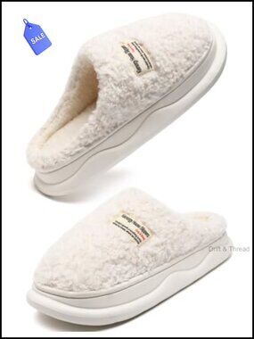 Memory Foam House Slippers Fuzzy Slip-On Indoor Outdoor